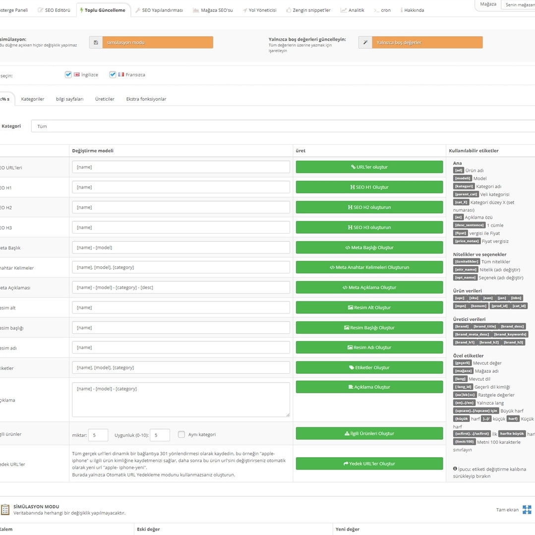 Opencart Gelişmiş SEO Modülü (Complate SEO)